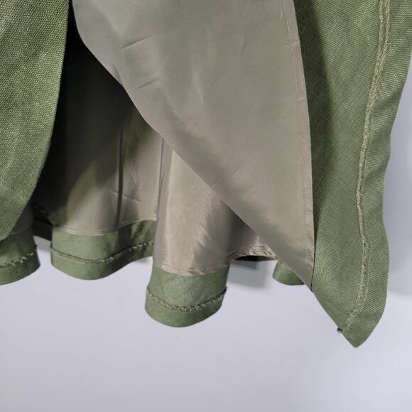 Vintage Chadwick's Olive Green Linen 2 pc. Suit Skirt Jacket Blazer Size 12 - Picture 10 of 13